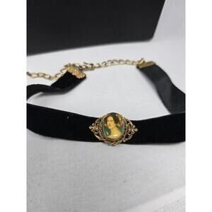 ​Vtg Signed ART Arthur Pepper Velvet Portrait Choker 15.5"